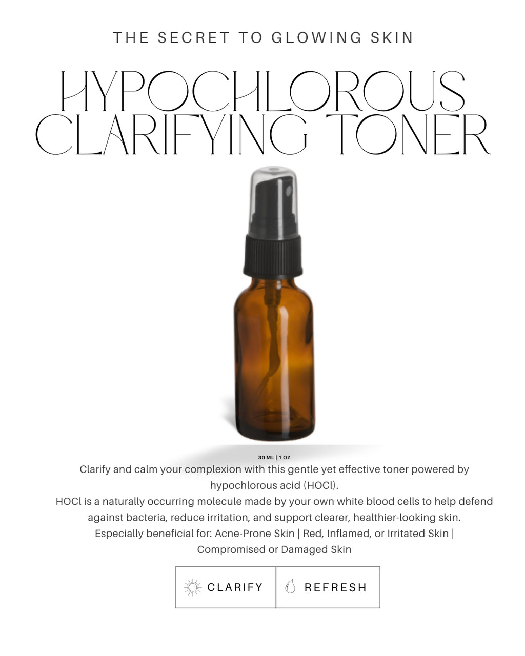 Clarifying Hypochlorous Acid Toner 1 oz